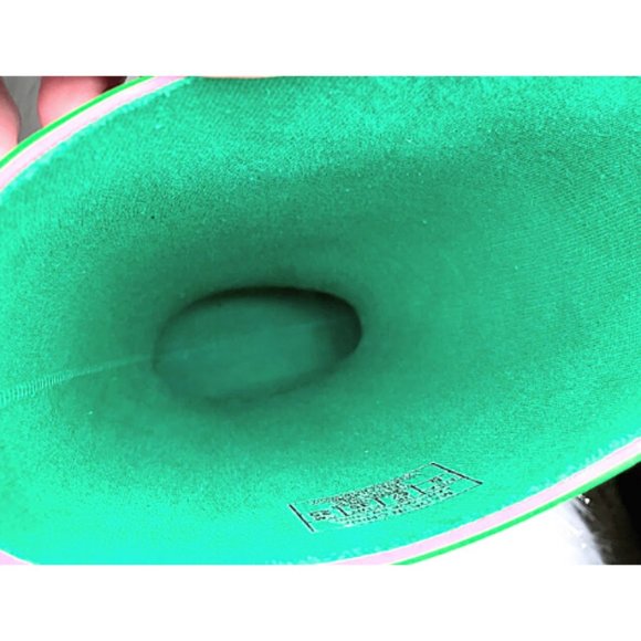 Polo Ralph Lauren Pink Green Rain Boots 6 - Picture 10 of 11